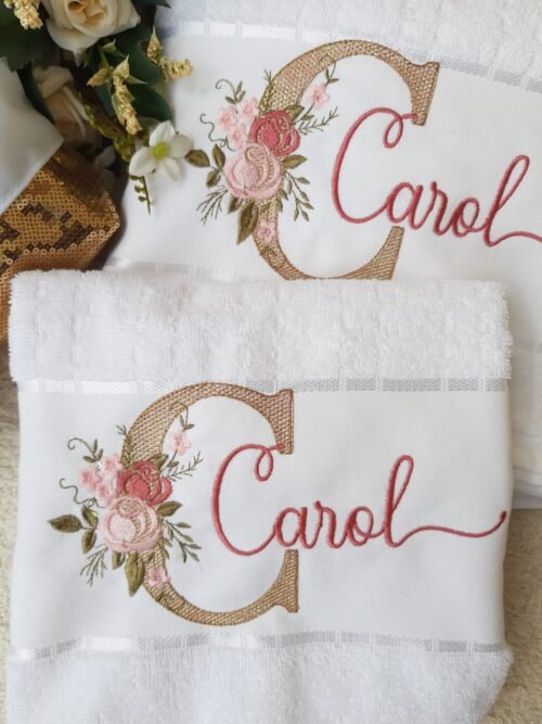 Conjunto Toalha de Banho e  Rosto Personalizadas